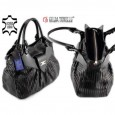 6051 Italienische Damen Handtasche Leder NERO RIGA