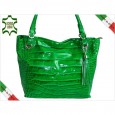 DESIGNER DAMENTASCHE LACKLEDER KROKODIL OPTIK 5936 VERDE