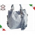 7326 Italienische Damentasche LEDER IRIS AZZURRO