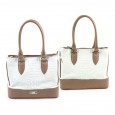 1486 Italienische Damen Handtasche Leder Nilo Bianco